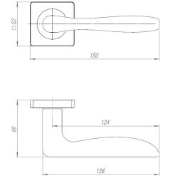 Ручка раздельная AJAX VOLTA JK BL-24 черный /62341/