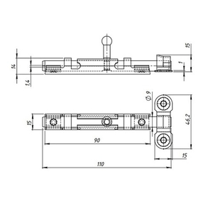 Задвижка накладная КУНГУР ЗТ3 цинк (1 шт)