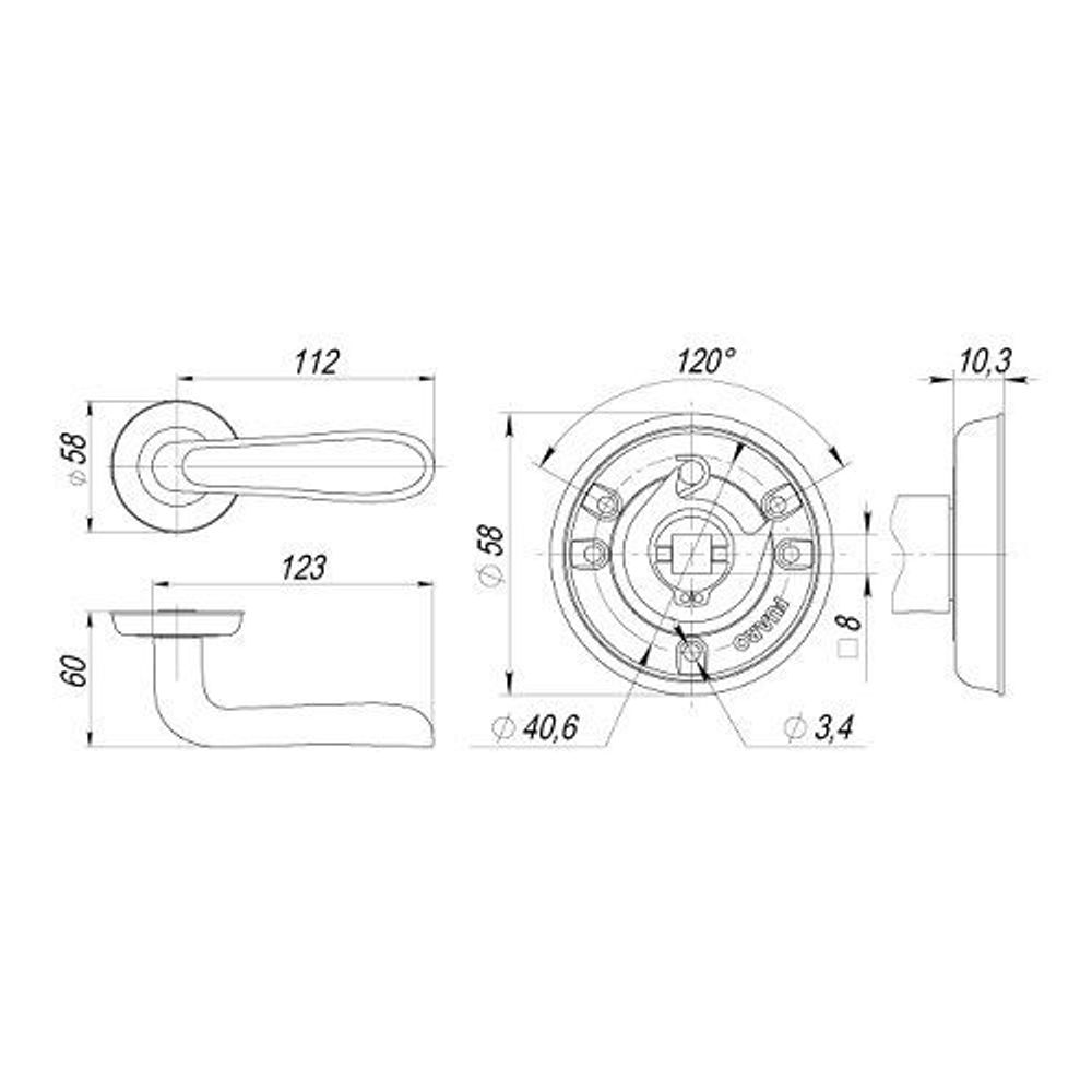 Ручка раздельная FUARO VIRGINIA SM MAB-6 темная бронза /35291/