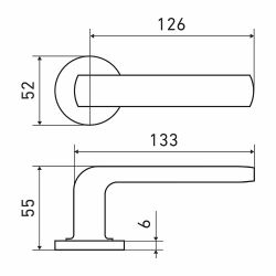 Ручка раздельная АЛЛЮР АРТ ЭРИКА BL мат.черный