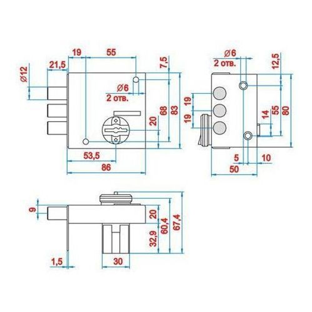 Замок накладной ЭЛЬБОР 1.04.51.5.КМА Кремень