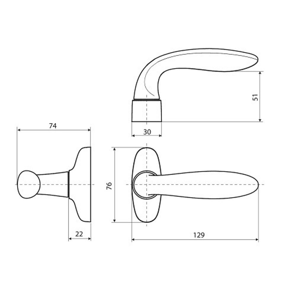 Нажимной гарнитур раздельный STUBLINA 1032.00.315 серый (RAL 9006)