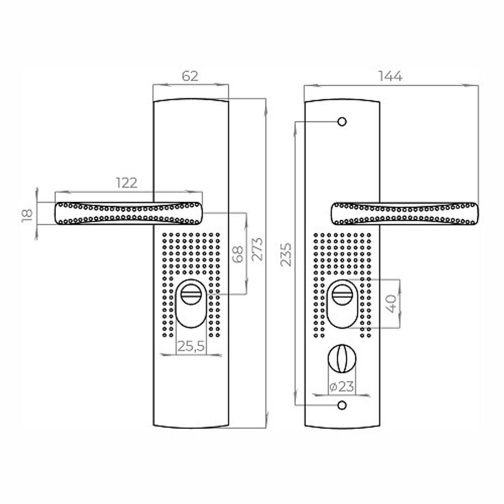 Ручка на планке AJAX P.UNI.CH-222 универсальная /44767/