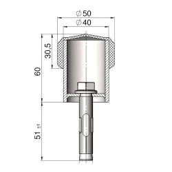 Упор дверной КРИТ-М УД-П 60/50 цинк