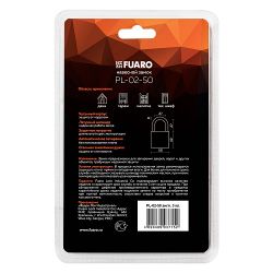 Замок навесной FUARO PL-02-50 англ. 3 кл. БЛИСТЕР /42293/