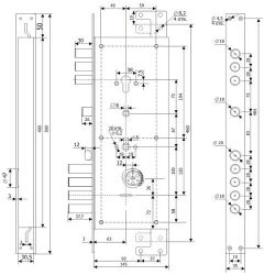 Замок врезной ГАРДИАН ЗВ 25.14 Т (правый) без накладок, (5+1 кл. ЗК.203 Н-01) длинный ключ /33499/