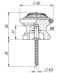 Упор дверной FUARO DS SM01 RB-10 франц.золото /31493/