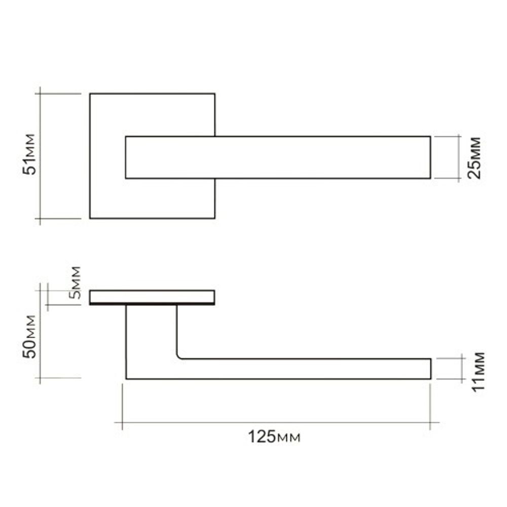 Ручка раздельная ABRISS R21.150 MCP матовый хром