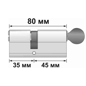 Цилиндровый механизм с вертушкой FUARO G-PRO502/80 mm (30+10+40) SSC сатин. хром 5 кл. /64221/