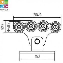 Опора роликовая (полимерные ролики). Для ворот до 300 кг. Light SGN.01.100