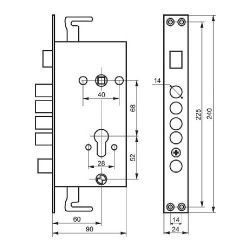 Замок врезной цилиндровый 635 универсальный ЗАМКОФФ