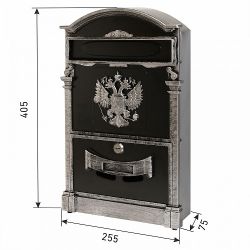 Ящик почтовый АЛЛЮР №4011B "Герб" старое серебро