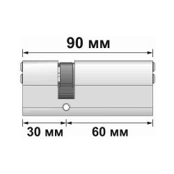 Цилиндровый механизм CISA ASIX OE300-20.00 (90 мм/25+10+55) G /20053/