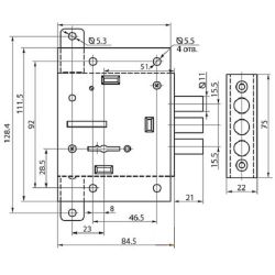Замок врезной ПРОСАМ 75402 ЗВ8-4Ш2Т/13 (КЛП5-85).У2