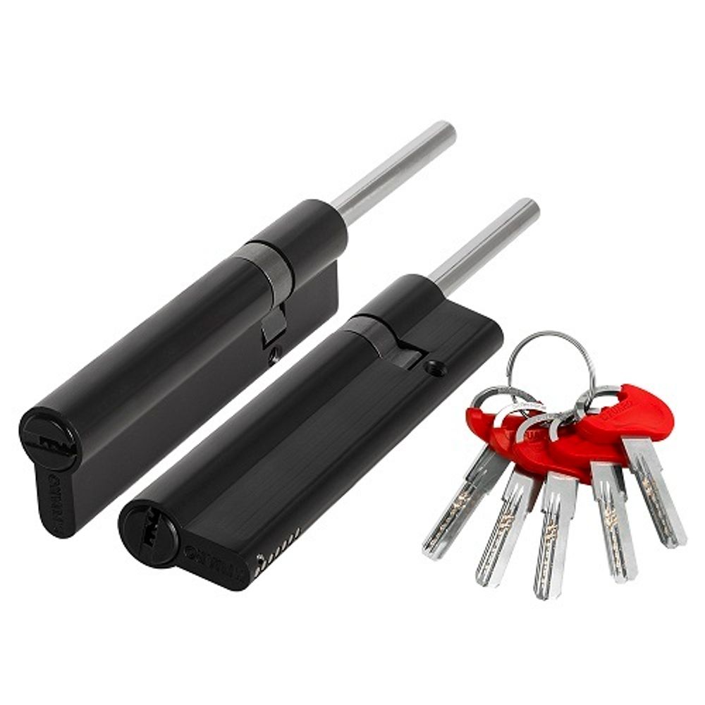 Цилиндровый механизм со штоком FUARO D-PRO507/95 (60+10+25) BL-24 черный 5кл. без верт. /49759/