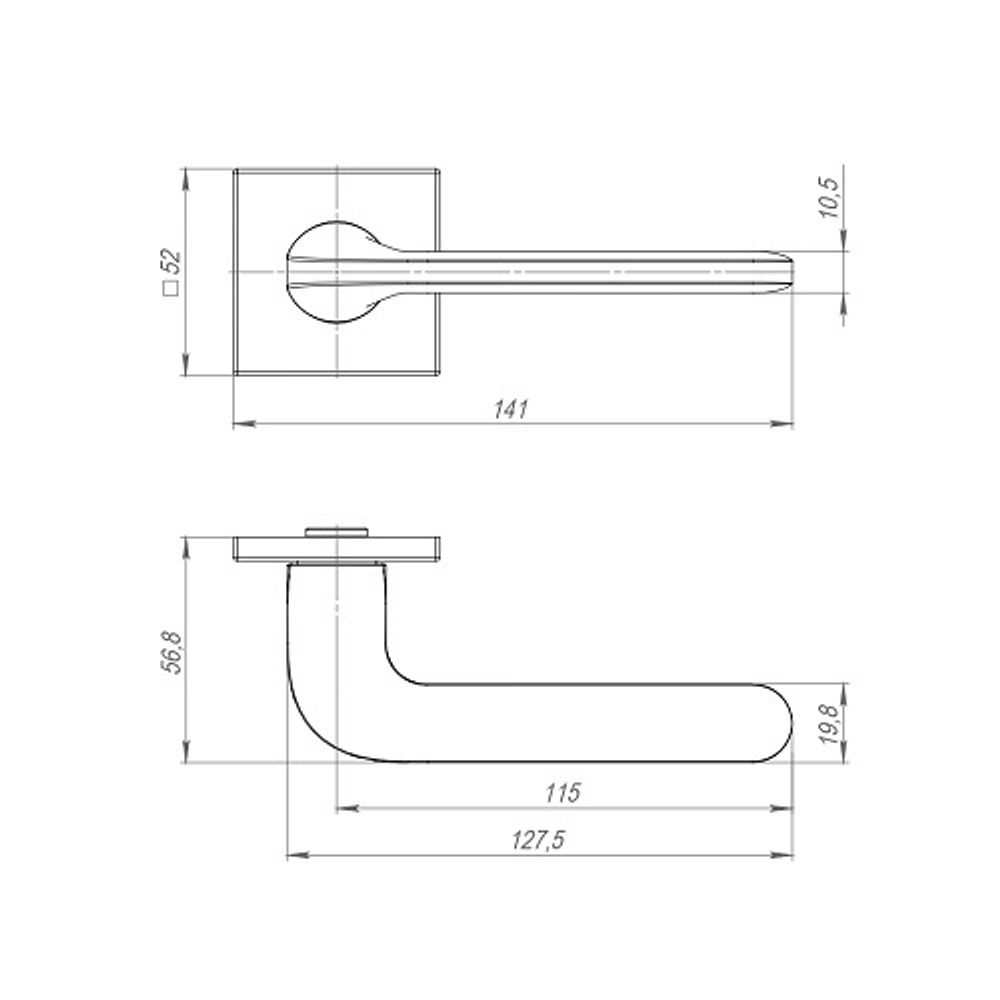 Ручка раздельная PUNTO ASPECT ARC.Q52 BL-24 черный /47091/