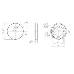Декоративная накладка под шток FUARO ESC 486 RLR BL-24 черный /47875/ (1 шт)