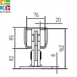Опора роликовая (полимерные ролики). Для ворот до 500 кг. Light SGN.02.100
