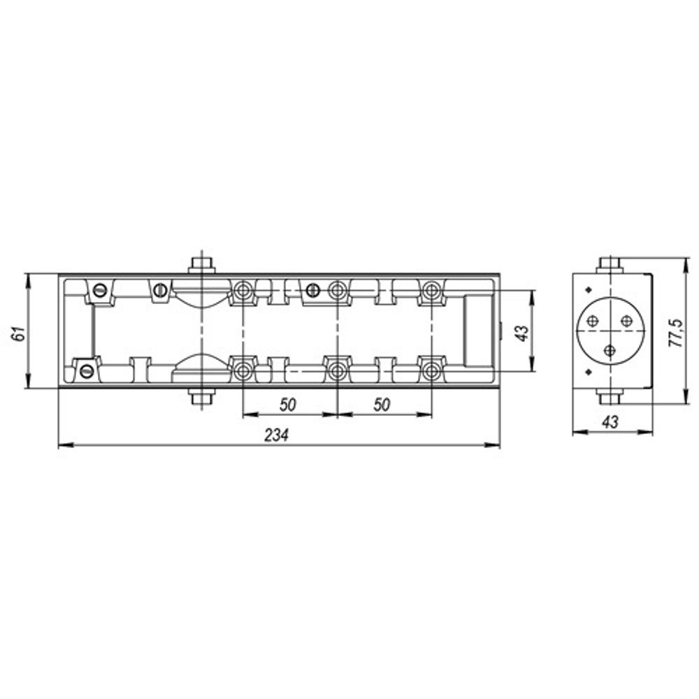 Корпус доводчика ARMADILLO DCS.UN.BC/DA 25-100/140 AL алюминий /47991/
