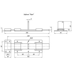 Задвижка дверная НОЭЗ Лофт черный матовый