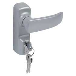 Внешняя нажимная ручка DOORLOCK DL PD900FR/H1, серебристая MG, с цилиндром