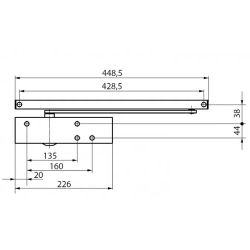 Тяга cкользящая GEZE для TS5000/TS3000 Al серебро