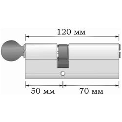 Цилиндровый механизм с вертушкой APECS SM-120 (50C/70)-C NI никель