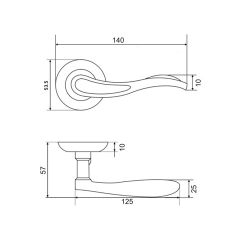 Ручка раздельная VETTORE R07.064 AB бронза