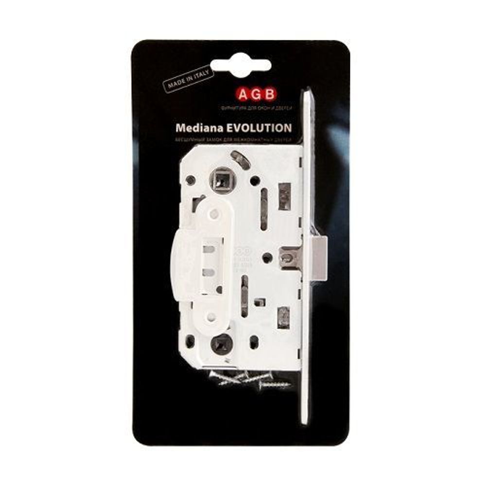Замок межкомнатный AGB WC MEDIANA EV B01102.50.91.567 (белый) /36547/
