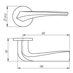 Ручка раздельная ARMADILLO FLAME URS CP-8 хром /39227/