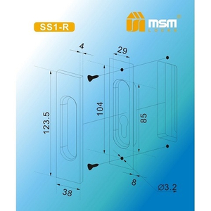 Ручка для раздвижных дверей MSM (под замок) SS1-R SN ма.никель (2шт)