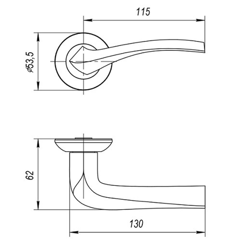 Ручка раздельная AJAX GLORIA JR CF-17 кофе /43293/