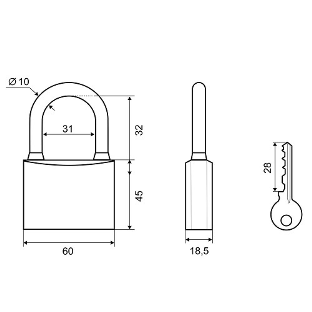 Замок навесной PALLADIUM 301B-60
