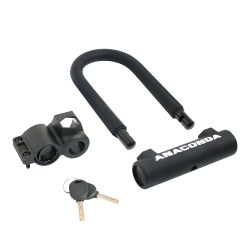 Замок навесной всепогодный АВАНГАРД АНАКОНДА Т608 ЧЕРНЫЙ с креплением на раму (силикон)