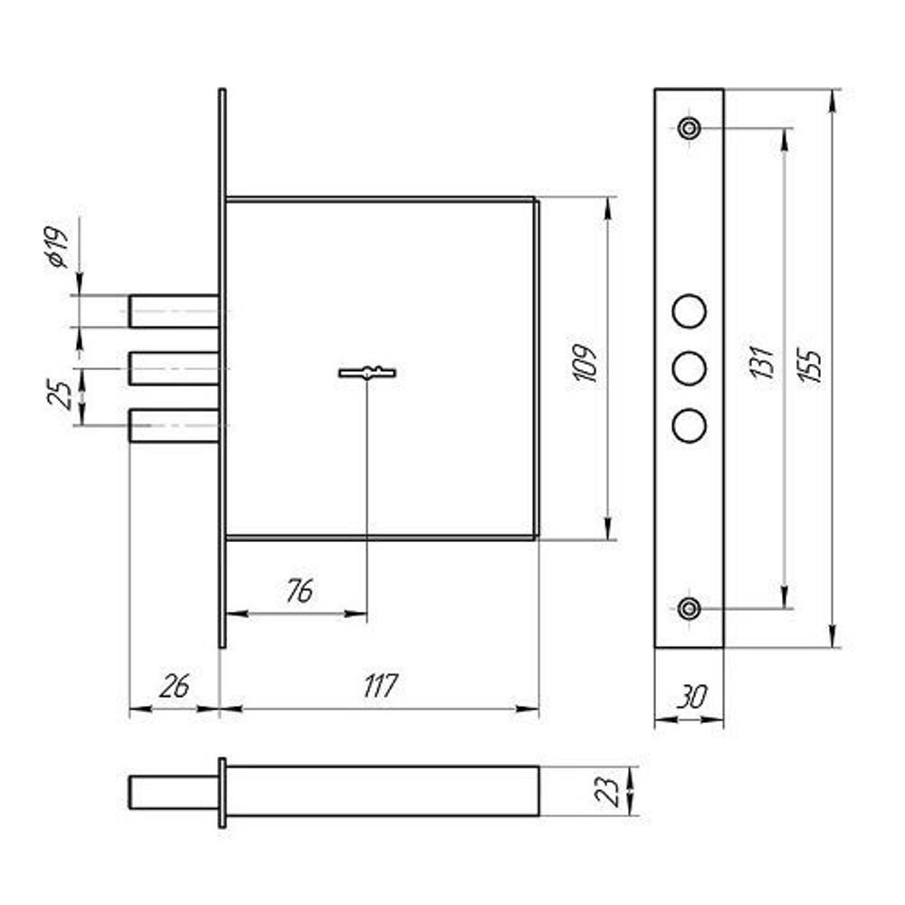 Замок врезной НПО 21.09