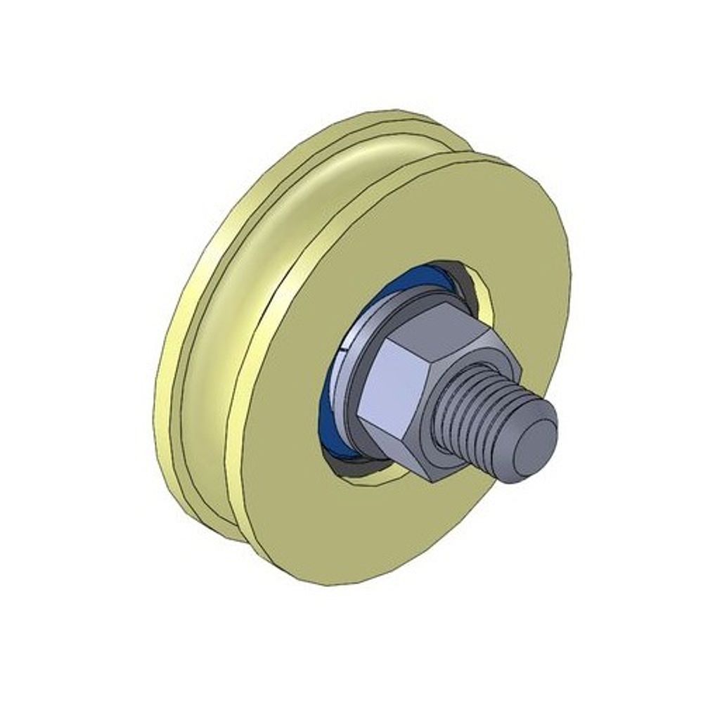 Ролик капролон d-60 бельевой под тросс 10мм без скобы