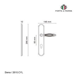 Ручка на планке PORTA DI PARMA Siena CYL PVD золото