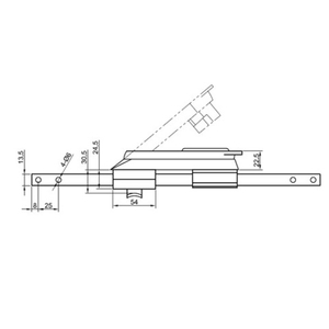Замок мебельный MS-1925-3KD/P ригель изогнутый