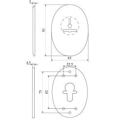 Декоративная накладка FUARO ESC 476 (90х65) СP хром /39681/ (1 шт)