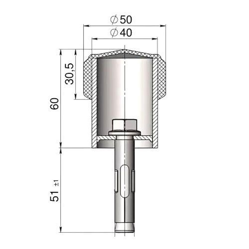 Упор дверной КРИТ-М УД-П 60/50 цинк