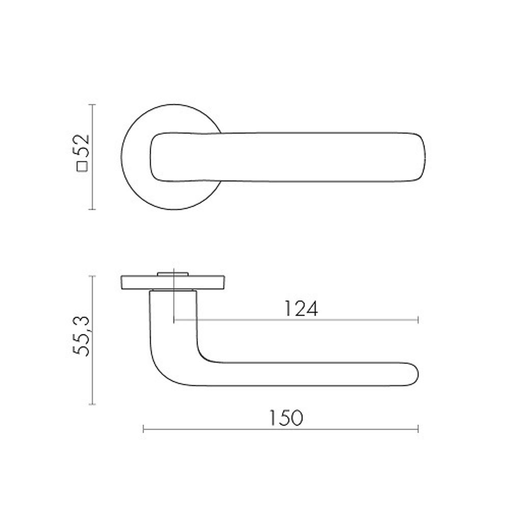 Ручка раздельная FUARO PRIDE SLR GM оружейная сталь /60717/