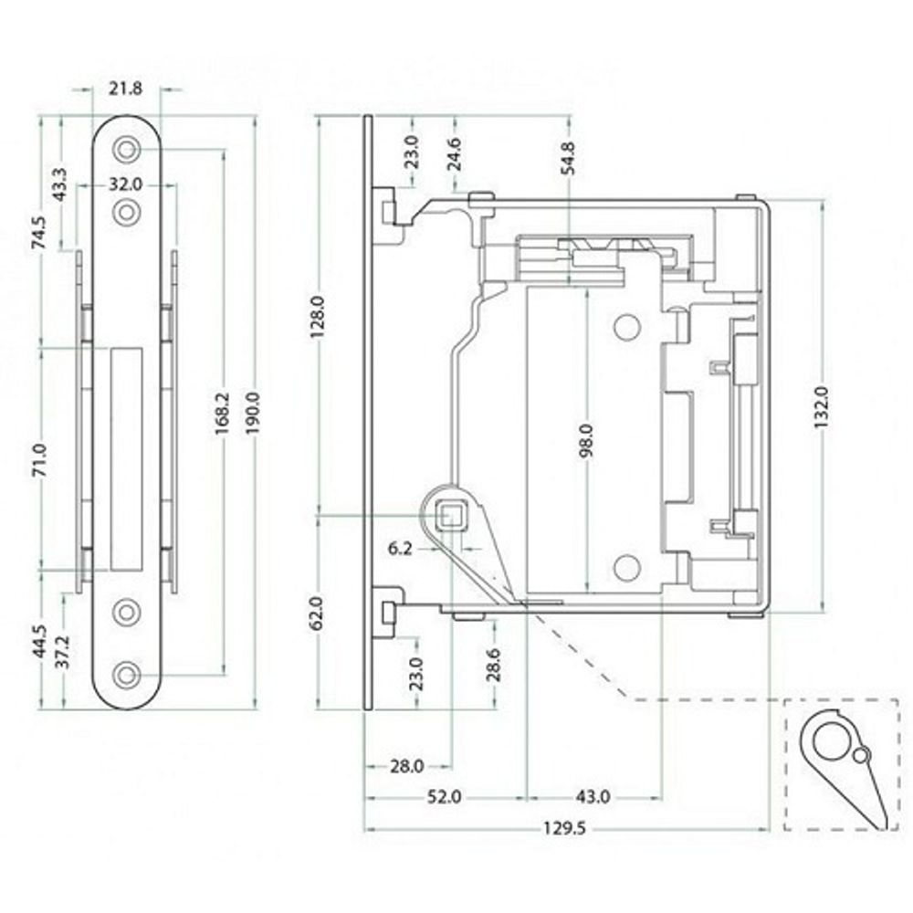 Bonaiti Art 938 Механизм мат.хром (B-No ha mini) + регулируемая ответка 992