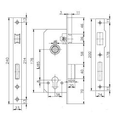 Замок врезной VETTORE 194-40