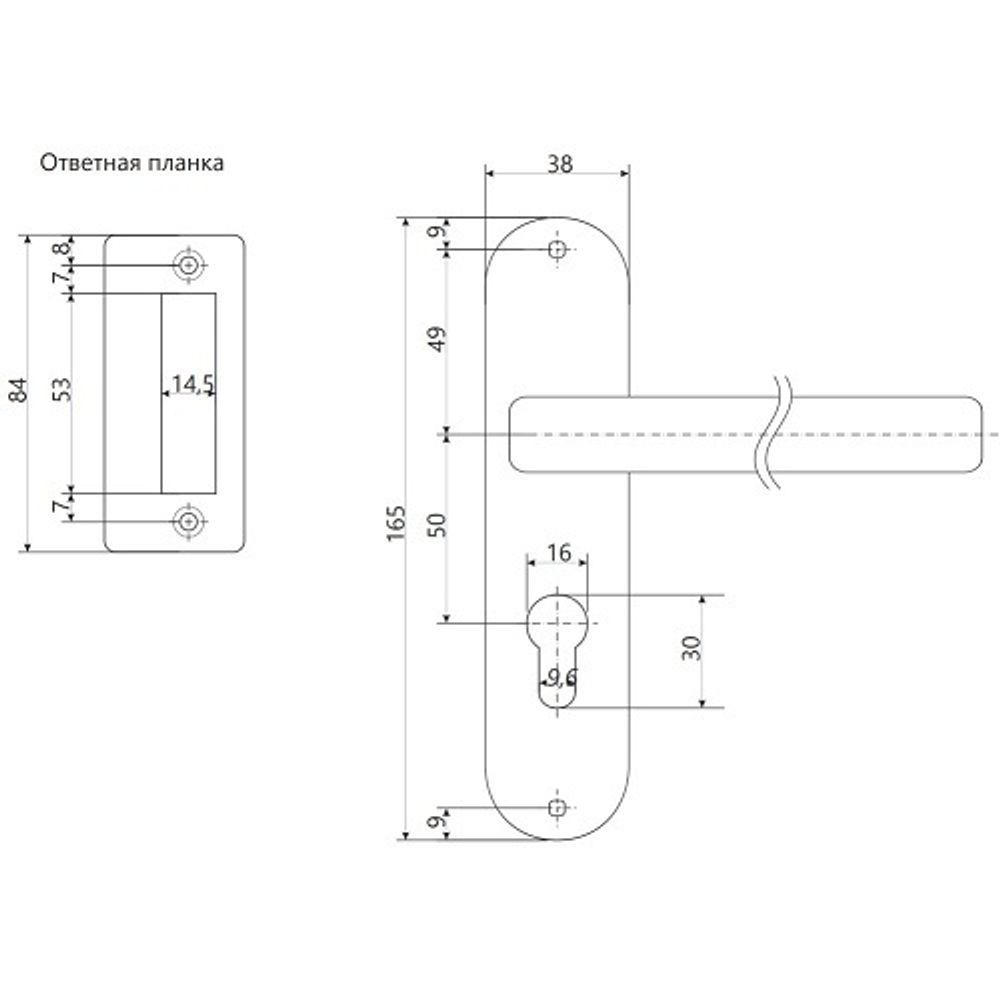 Замок врезной AVERS 0827/60 NI никель