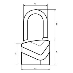 Замок навесной АВАНГАРД ВС2Д-50 ДИСКО бронза длинная дужка d8mm