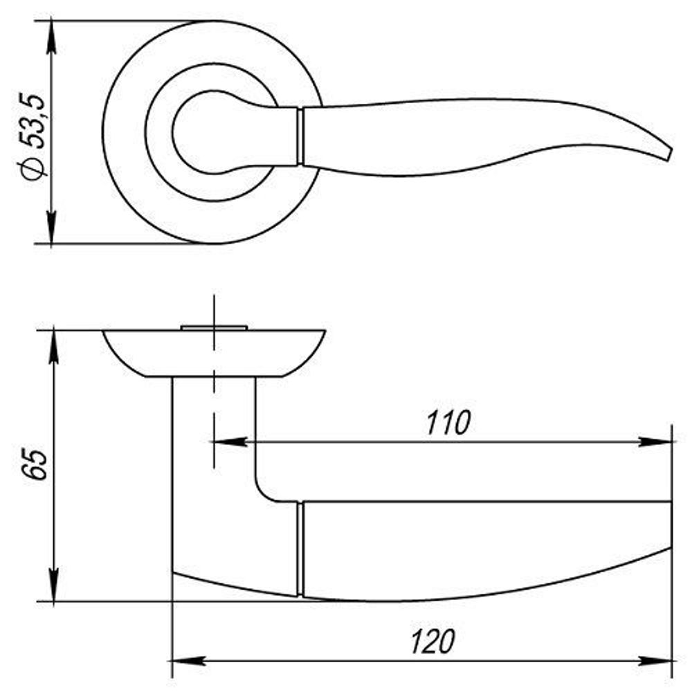 Ручка раздельная PUNTO PELICAN TL SN/CP-3 мат.никель/хром /33173/