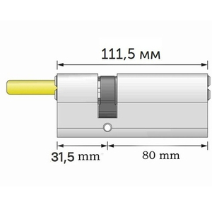 Цилиндровый механизм RAV BARIACH MARS 111,5 мм, 80Х31,5 шток, 5кл, никель (Израиль)