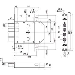Замок врезной ЭЛЬБОР 1.09.06 Сапфир