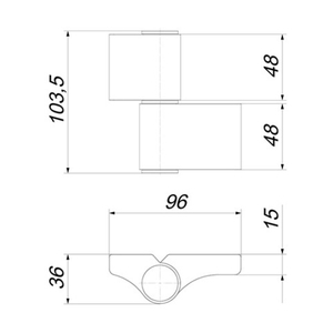 Петля дверная PUNTO IN-U2B1-120-2 RAL 9016 белый /60257/