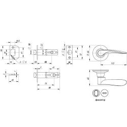 Ручка защелка PUNTO 6020 CP-B (фик.) хром /34637/